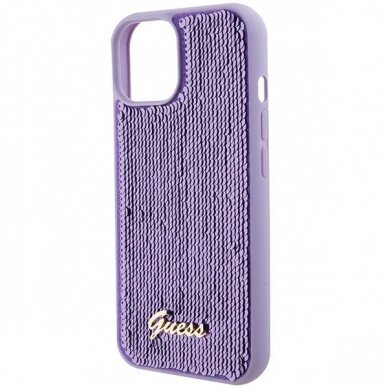 Dėklas Guess Sequin Script Metal   iPhone 15 - Violetinis 6