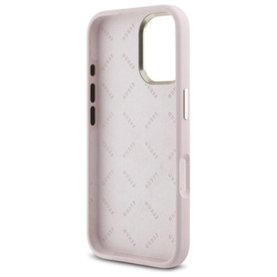 Dėklas Guess Silicone Logo Strass 4G  iPhone 16 - light Rožinis 6