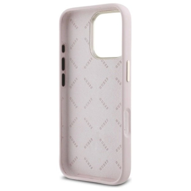 Dėklas Guess Silicone Logo Strass 4G  iPhone 16 Pro - light Rožinis 6