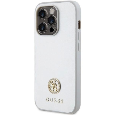 Originalus Guess dėklas Strass Metal LogoiPhone 15 Pro - silver 1