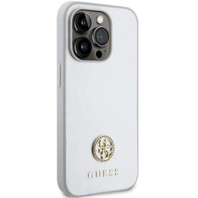 Originalus Guess dėklas Strass Metal LogoiPhone 15 Pro - silver 3