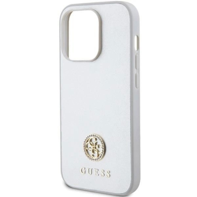 Originalus Guess dėklas Strass Metal LogoiPhone 15 Pro - silver 5