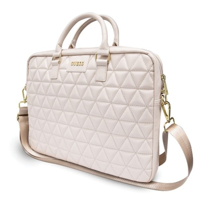 Guess Torba GUCB15QLPK 15" różowa/pink Quilted 1