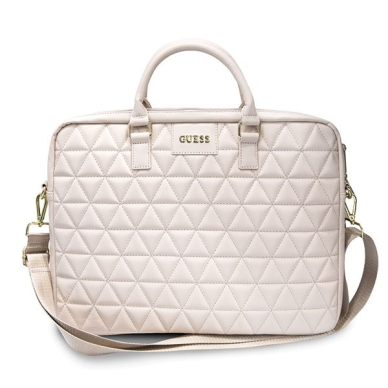 Guess Torba GUCB15QLPK 15" różowa/pink Quilted