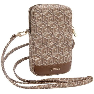 Guess Zip GCube Bottom Stripe phone Krepšys - brown 2