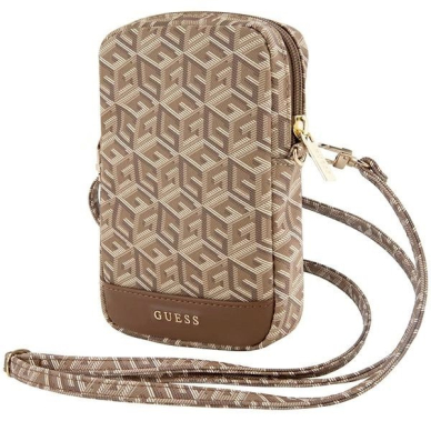 Guess Zip GCube Bottom Stripe phone Krepšys - brown