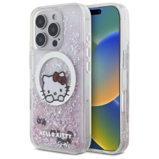 Dėklas Hello Kitty Liquid Glitter Sweet Kitty Bows MagSafe  iPhone 16 Pro Max - Baltas