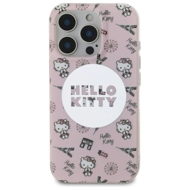 Dėklas Hello Kitty IML All Over Paris Magsafe  iPhone 16 Pro Max - Pink 2