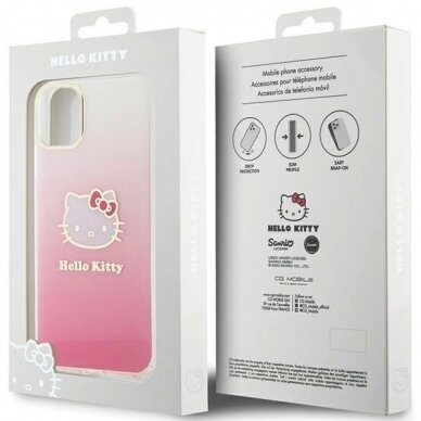 Hello Kitty Dėklas IML Gradient Electrop Kitty HeadiPhone 11 / Xr - Rožinis 7