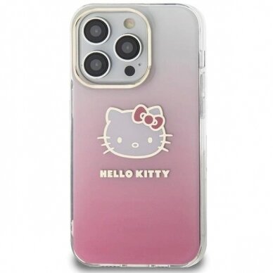 Hello Kitty Dėklas IML Gradient Electrop Kitty HeadiPhone 14 Pro - Rožinis 2