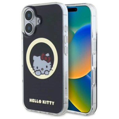 Dėklas Hello Kitty IML Sweet Kitty Magsafe iPhone 16  - Juodas