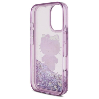 Dėklas Hello Kitty Liquid Glitter 50TH Anniversary Party iPhone 16  - Violetinis 6