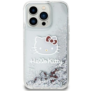 Hello Kitty Dėklas Liquid Glitter Charms Kitty HeadiPhone 11 / Xr - Sidabrinis 2