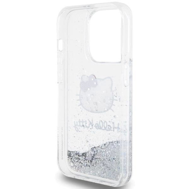 Hello Kitty Dėklas Liquid Glitter Charms Kitty HeadiPhone 13 Pro / 13 - Sidabrinis 6