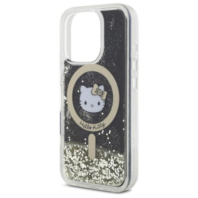 Dėklas Hello Kitty Liquid Glitter Fever MagSafe  iPhone 16 Pro Max - Gold 5