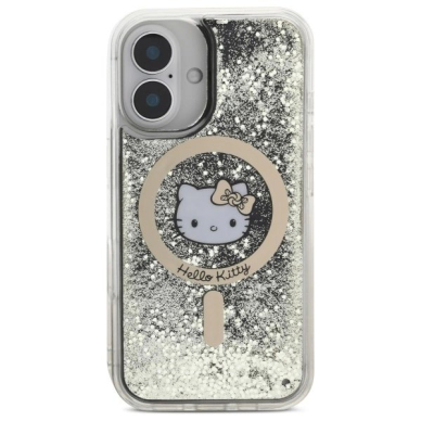 Dėklas Hello Kitty Liquid Glitter Fever MagSafe iPhone 16  - Gold 2