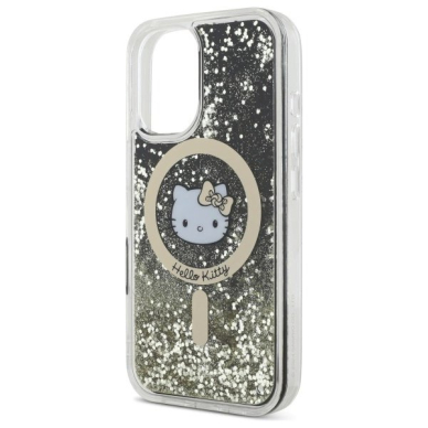 Dėklas Hello Kitty Liquid Glitter Fever MagSafe iPhone 16  - Gold 5