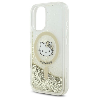 Dėklas Hello Kitty Liquid Glitter Fever MagSafe iPhone 16  - Gold 5