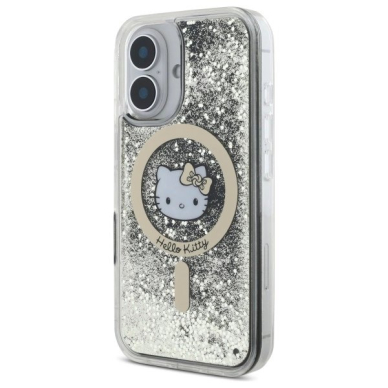 Dėklas Hello Kitty Liquid Glitter Fever MagSafe iPhone 16  - Gold 1