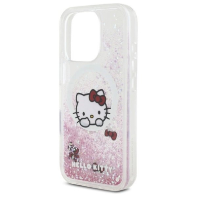 Dėklas Hello Kitty Liquid Glitter Sweet Kitty Bows MagSafe  iPhone 16 Pro Max - Baltas 5