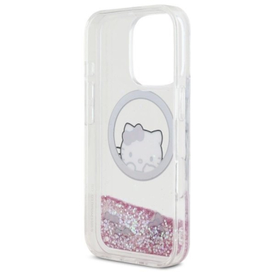 Dėklas Hello Kitty Liquid Glitter Sweet Kitty Bows MagSafe  iPhone 16 Pro Max - Baltas 6