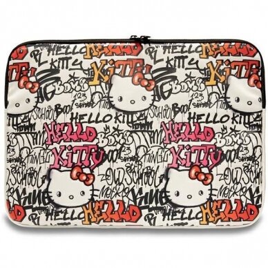 Hello Kitty PU Metal Logo Dėklas a 14 laptop - beige