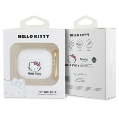 Hello Kitty Dėklas Silicone 3D Kitty HeadAirPods 3 - Baltas 2