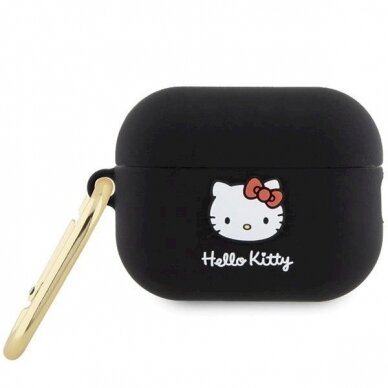 Hello Kitty Dėklas Silicone 3D Kitty HeadAirPods Pro 2 (2022/2023) - Juodas