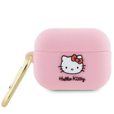 Hello Kitty Dėklas Silicone 3D Kitty HeadAirPods Pro 2 (2022/2023) - Rožinis