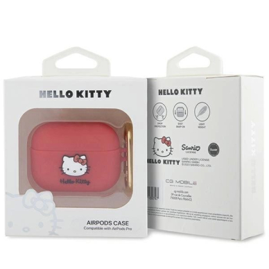 Hello Kitty Dėklas Silicone 3D Kitty HeadAirPods Pro - fuchsia 2