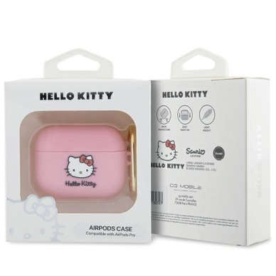 Hello Kitty Dėklas Silicone 3D Kitty HeadAirPods Pro - Rožinis 2