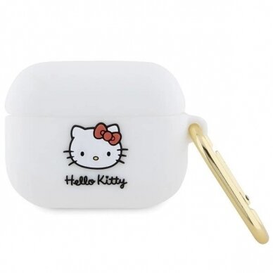 Hello Kitty Dėklas Silicone 3D Kitty HeadAirPods Pro - Baltas