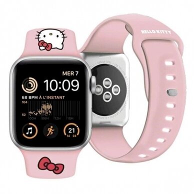 Hello Kitty Silicone Kitty Head Apyrankė Apple Watch 42/44/45/49mm - Rožinis 3