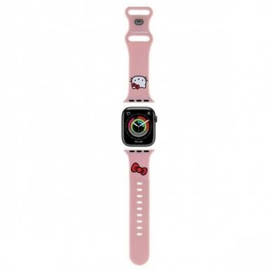 Hello Kitty Silicone Kitty Head Apyrankė Apple Watch 42/44/45/49mm - Rožinis