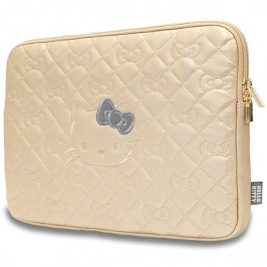 Hello Kitty Zip PU Quilted Bows Dėklas a 14 laptop - gold 1