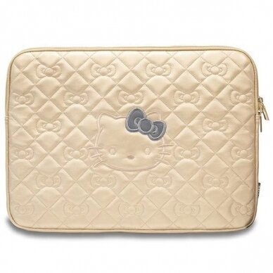 Hello Kitty Zip PU Quilted Bows Dėklas a 14 laptop - gold