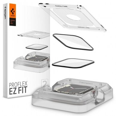 Hibridinis stiklas Spigen PROFLEX ”EZ FIT” 2-PACK Apple Watch 7 / 8 / 9 (41 MM) 1