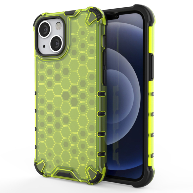 Dėklas Honeycomb Case armor cover with TPU iPhone 13 mini Žalias