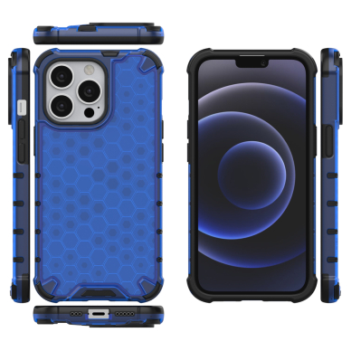 Dėklas Honeycomb Case armor cover with TPU Bumper iPhone 13 Pro Mėlynas 1