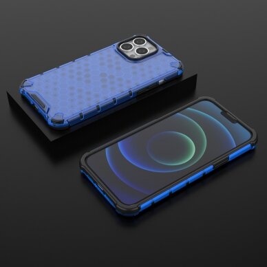 Dėklas Honeycomb Case iPhone 13 Pro Max mėlynas 12