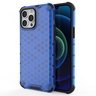 Dėklas Honeycomb Case iPhone 13 Pro Max mėlynas