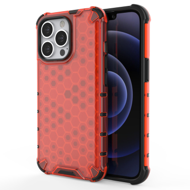 Dėklas Honeycomb Case iPhone 13 Pro raudonas