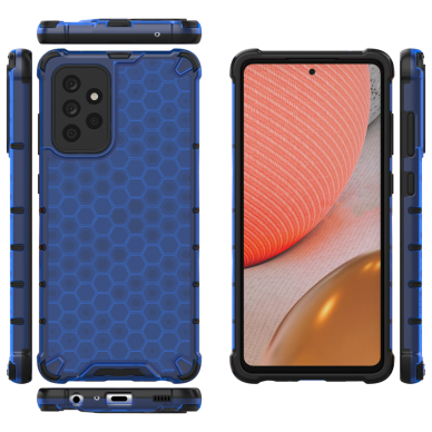 Dėklas Honeycomb Case armor cover with TPU Samsung Galaxy A72 4G Mėlynas 11