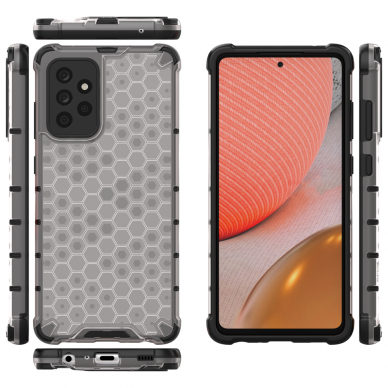 Dėklas Honeycomb Case armor cover with TPU Samsung Galaxy A72 4G Permatomas 11