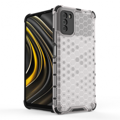 Dėklas Honeycomb Case TPU Xiaomi Poco M3 / Xiaomi Redmi 9T Skaidrus 1