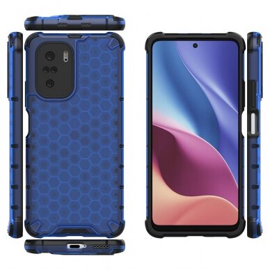 Dėklas Honeycomb Xiaomi Redmi K40 Pro+ / K40 Pro / K40 / Poco F3 Mėlynas 1