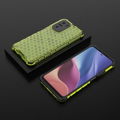 Dėklas Honeycomb Xiaomi Redmi K40 Pro+ / K40 Pro / K40 / Poco F3 Žalias 2