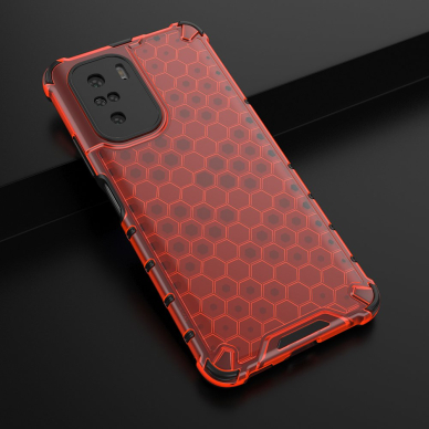 Dėklas Honeycomb Xiaomi Redmi K40 Pro+ / K40 Pro / K40 / Poco F3 Raudonas 3