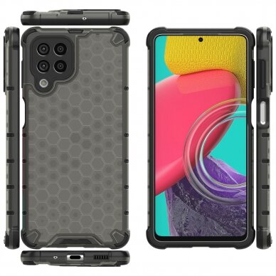 Dėklas Honeycomb case armored Samsung Galaxy M53 5G Juodas 19