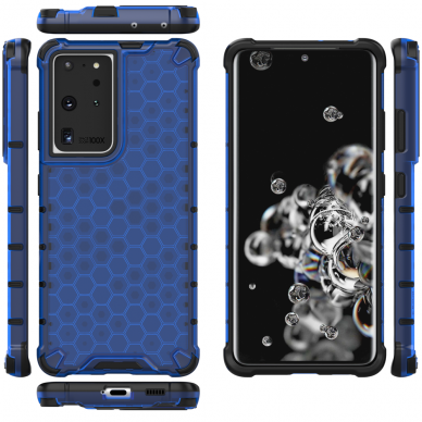 Dėklas Honeycomb case Samsung Galaxy S22 Ultra mėlynas 12